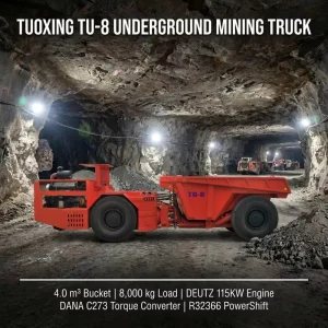Heavy Load TU 8 for Underground Ore Hauling with Customized Service Mining Truck