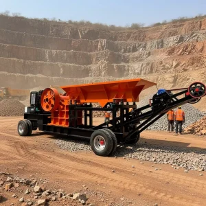 Heavy-duty Gold Ore Iron Copper Ore Crusher PE 400×600 Mobile Jaw Crusher with Feeder