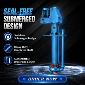 High Chrome Alloy Vertical Submerged Slurry Pump Wear Resistant Sump Pump for Mining Tailings