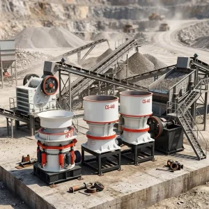 High Efficiency Mining Cone Crusher for Stone Crushing PLC Controlled 40-100 Tons Per Hour Capacity