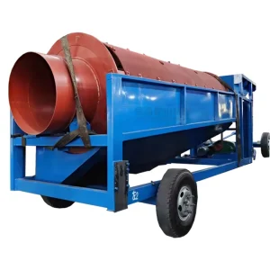 High Efficiency Small Mobile Trommel Screen with Motor Gold Washing Processing Plant Rotary Drum Compact Design