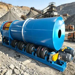 High Performance Gold Mining Machinery Rotary Gold Trommel Ore Scrubber Washing Machine for Quartz Stone River Sand Ore Washer
