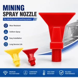 High Pressure Wear Resistant Polyurethane Flat Fan Spray Nozzle for Mining Vibrating Screen Coal Washing Machine Parts Equipment