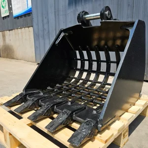 High Quality Mesh Skeleton Sieve Rock Bucket Q355 NM400 Wear Resistant Steel Excavator Screening Attachment