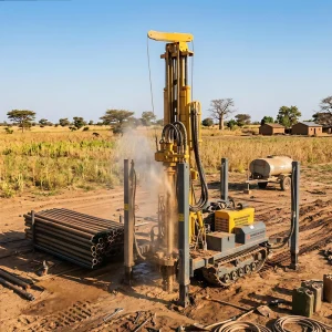 High Temperature Resistance 76kw Crawler Homemade Shallow 260 Meter Water Well Drilling Rig Machine