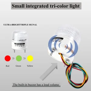 High brightness Small Integrated Tri color Industrial Equipment Indicator Light with High volume Buzzer