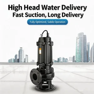 High efficiency Wear resistant 20kW Vertical Sewage Submersible WQ Mud Pump with Cutter