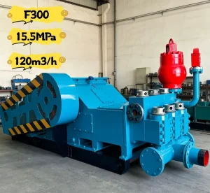 Horizontal 3 Cylinder F300 Industrial Mud Pump for Deep Borehole Drilling and High rise Building Foundation