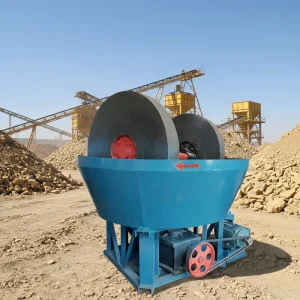 Hot Selling Wet Pan Mill Gold Ore Grinding Machine with AC Motor High Capacity Ore Processing Equipment for Gold Mining