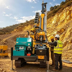 Hydraulic Crawler Mounted Diesel Powered Gearbox Pump 800m Wireline Core Drilling Rig for Geological Exploration Mineral Project