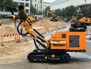Hydraulic DTH Rotary Drilling Rig for Gold Mining Blast Hole Quarry Rock Drilling Machine with Diesel Engine Portable Max 50m