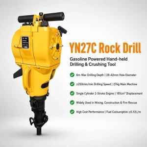 Internal Combustion Gas Powered Gasoline Hand Held Rock Drill Machine YN27C Jack Hammer Rock Drill With Gasoline Engine YN 27C