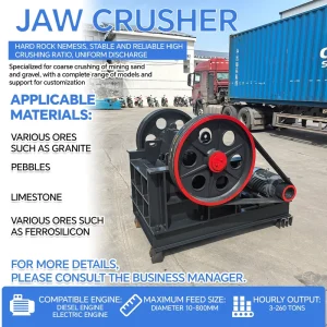 Jaw Crusher 3 to 8 Tons Per Hour Feeding Size 0 to 700mm for Factory Waste Residue Treatment