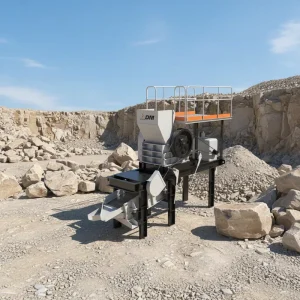 Jaw Crusher for Stage One Mining with AC Motor Engine Bearing Max.100t/h Capacity Conveyor and Feeder