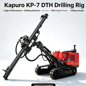 KP-7 Pneumatic Crawler Mounted DTH Drilling Rig 40m Depth 90-254mm Hole for Mining Quarry Blast Hole