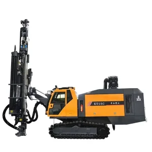 KT15C Crawler Type Integrated DTH Drilling Rig 298kW Cummins Engine 24 Bar Screw Air Compressor For 140 190mm Holes 36 35m Depth