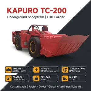 Kapuro TC 200 Customizable 2cbm Diesel Robust High Efficiency Simple Maintenance Easy Service Access Scooptram Wj 2