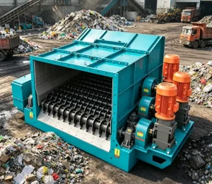 Landfill Mining Trommel Screen 15000KG for Waste Sorting and Recycling Construction Chemical Industries 1 Year Warranty