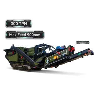 Large Capacity 300 TPH Stone Crushing Plant Portable Track Mobile Impact Crusher for Construction Waste