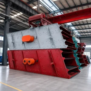Large Capacity 3080 Triple Deck Vibrating Screen Equipment 4 Output Sizes Sand Gravel Screening Machine