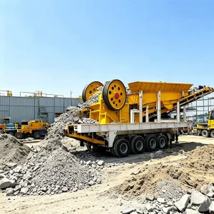 Large Capacity Wheeled Mobile Jaw Crushing Plant 50-300t/h Portable Rock Crusher for Aggregate Processing Factory