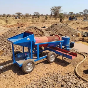 Large Processing Capacity High Quality Gold Panning Roller Screen Placer Gold Ore Washing Sorting Equipment Mobile
