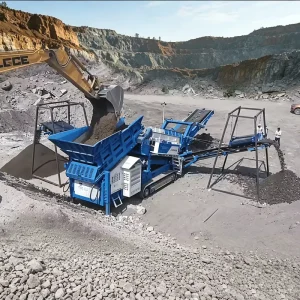 Linear Track Mobile Heavy Duty Screener Grizzly Bar Screen Soil Stone Separation Construction Waste Mining