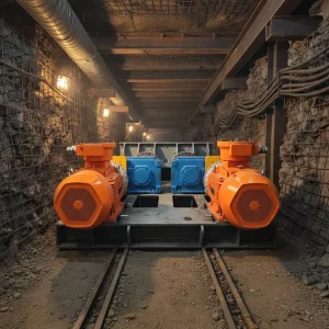 Low Profile Double Roll Crusher for Underground Mining Primary Coal Limestone Crusher Machine Compact Structure