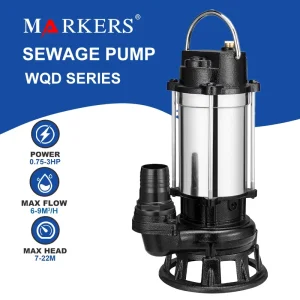 MARKERS Bomba Sumergible De Aguas Residuales Agriculture 2Inch 220V Submersible Slurry Sewage Pump for Mine