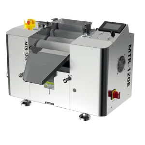 MTR 120E 450 Electric Three Roll Mill Grinder Automatic Bearing Type Ceramic Roller Industrial Milling Machine 3kW 0.5-60kg/h