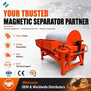 Magnetic Drum Separator Machine For Scrap Metal Recycling Waste Sorting And Iron Separation
