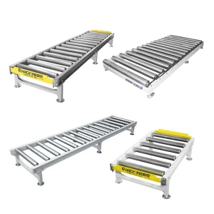 Manual Gravity Flexible Stainless Steel Slat Conveyor Heat Resistant Roller Top For Mining Food Modular Conveyor