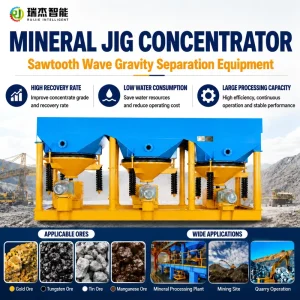 Mineral Jig Concentrator for Gold Tin Tungsten Manganese Ore Gravity Separation