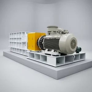 Mineral Sizer Double Roll Crusher Large Capacity PLC Controlled AC Motor for Oil Sands and Clay Processing