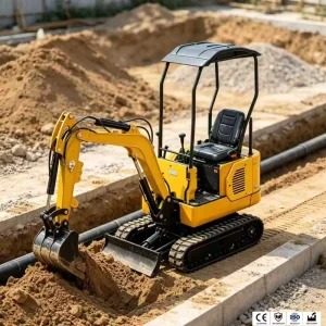 Mini Excavator 1 Ton Compact Crawler Machine Diesel Engine Hydraulic System