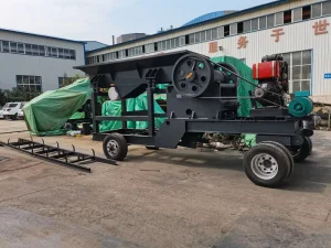 Mini Stone Crusher Machine Diesel Rock Crusher Vibrating Feeder and Belt Conveyor Jaw Crusher