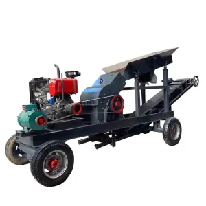 Mini Wheel Mobile Hammer Crusher Portable Rock Stone Ore Crushing Machine for Small Gold Mining Site