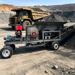 Mining Gear Driven Primary Box Crusher Conveyor Portable Design Max 30t/h Capacity for Sand Gravel Yards
