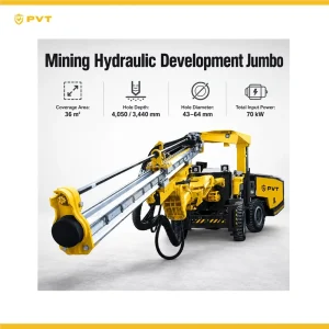 Mining Hydraulic Development Jumbo Underground Drill Rig 36 m2 Coverage for Tunnel Drift Hard Rock Work
