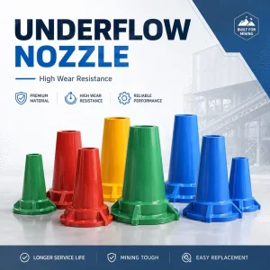 Mining Machinery Hydrocyclone Underflow Nozzle Bottom Outlet Wear Resistant Spare Parts for Ore Processing Plant