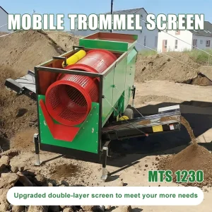 Mobile Compost Sand Gravel Separator MTS1230 Rotary Drum Soil Topsoil Screener Soil with Stones and Plant Remains