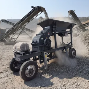 Mobile Electric Hammer Mill Crusher with Feeder Portable Stone Rock Crushing Equipment Gold Mining Quarry Factory Supply