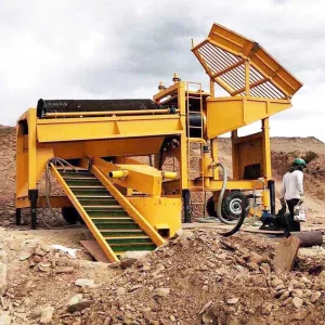 Mobile Gold Diamond Gem Mine Washing Plant with Motor and Engine Small Scale Alluvial Gold Mining Machinery for Manganese Gold