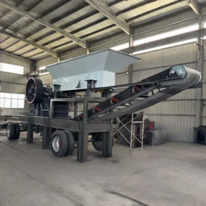 Mobile Jaw Crusher PLC AC Motor High Energy Efficient Wheeled Plant 16-64t/h Capacity Medium Hard Rock Aggregate