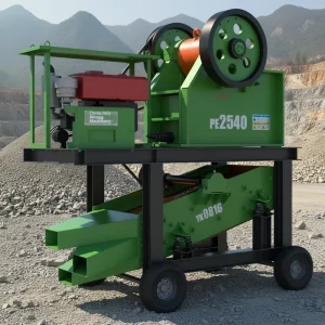 Mobile Jaw Crusher with AC Motor PLC Max.20t h Capacity Crushing Screening Equipment for Granite River Pebble