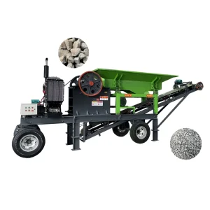 Mobile Jaw Crushing Plant Tire Type PE300x500 Versatile 8-30t/h 22kw Wheeled Crusher for Hard Rock Concrete Recycling