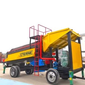 Mobile Mining Equipment Gold Washing Trommel Plant PLC Controlled High Productivity Gravity Separator Bearing Engine Pump Motor
