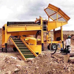 Mobile Mining Trommel Plant with High Productivity 5-400 Tons/Hour Capacity Engine Pump Core Components for Gold Recovery