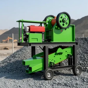Mobile PLC Controlled Motorized Jaw Crusher Plant Diesel Off-grid High Efficiency Low Cost Max.20t/h Capacity for