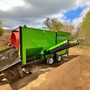 Mobile Soil Screening Machine MTS1230 Motor Pump PLC Forscreener Top Soil Low Cost High Efficiency Soil Separator